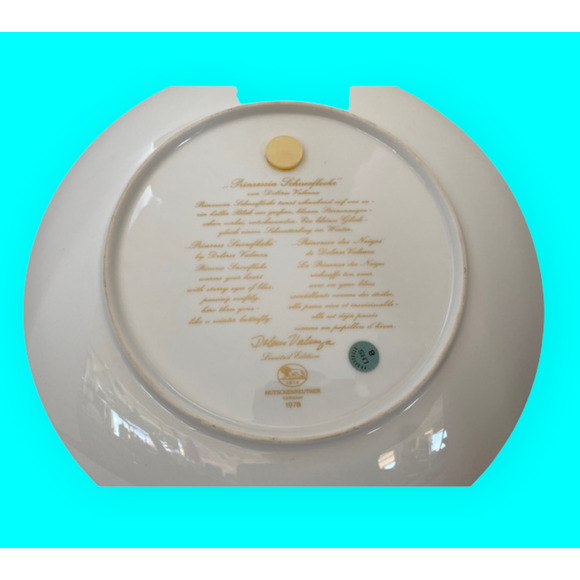 German Collector Plate Princess Snowflake 1978 Signed Dolores Valenza - Picture 2 of 6